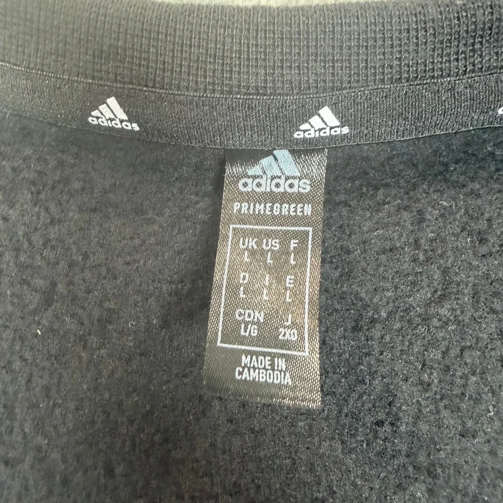 Adidas Mens Primegreen Essentials 3-Stripes Sweatshirt Black Large GK9074